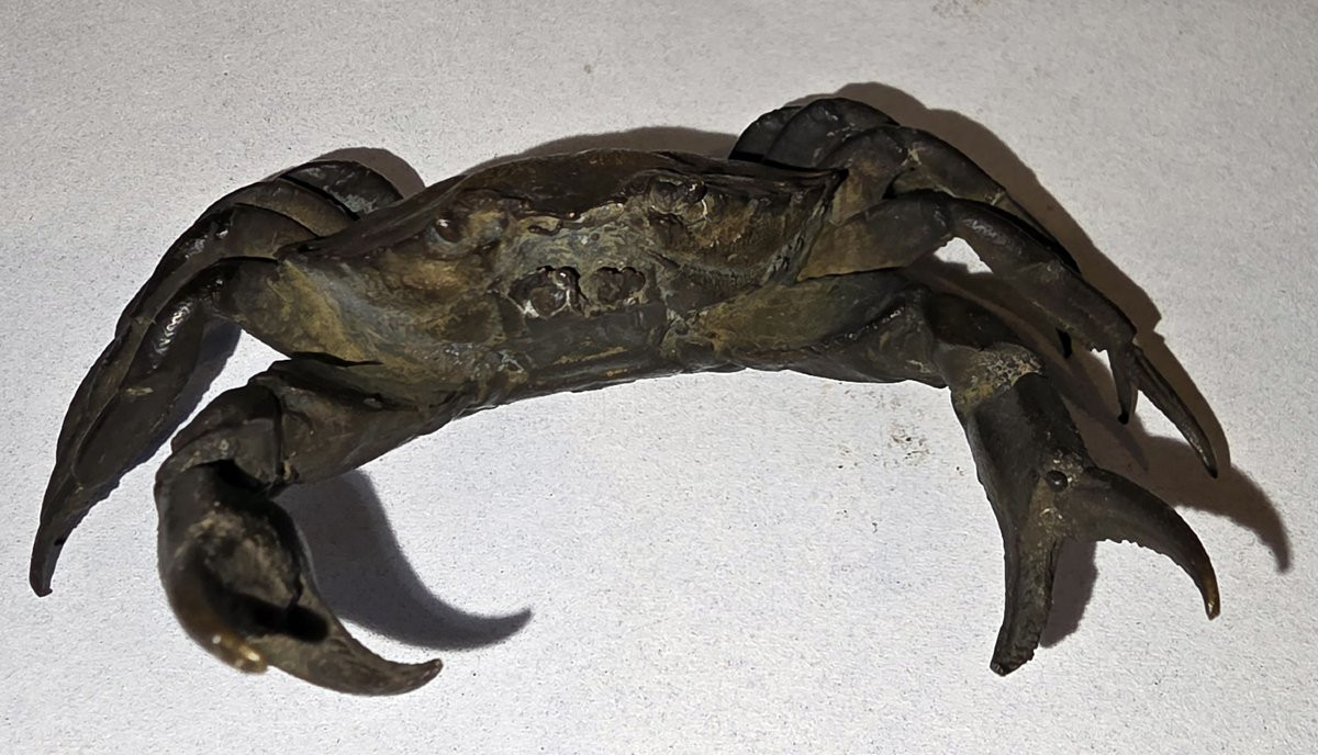 Crabe en bronze (19e Japon ?)-photo-2