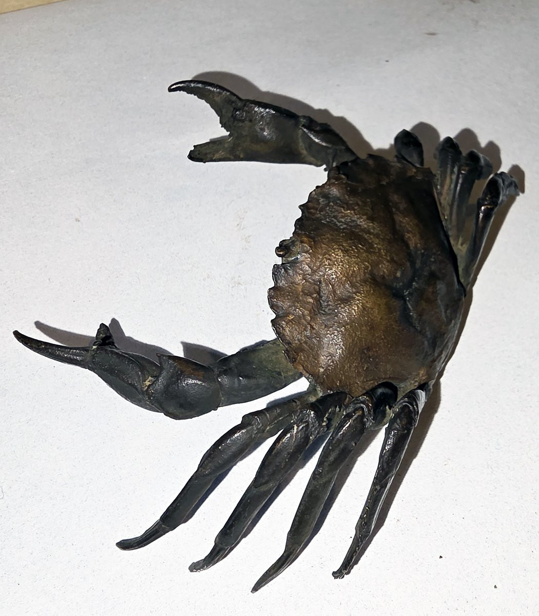 Crabe en bronze (19e Japon ?)-photo-4