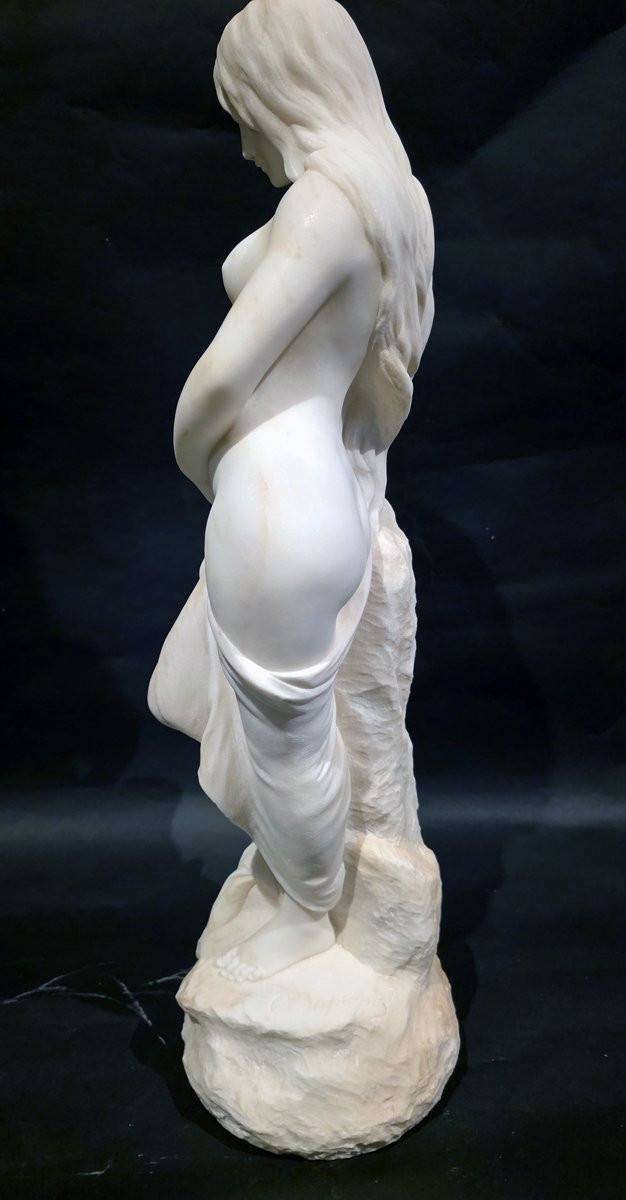 Statue Marbre Signé Campagne (1851-1914)-photo-5