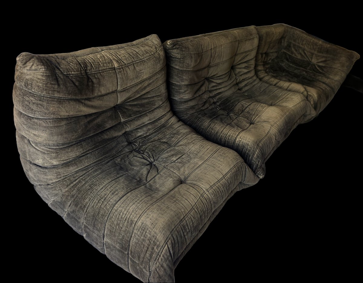 Ensemble canapé et fauteuils par Michel Ducaroy pour Ligne Roset (années 70)-photo-4