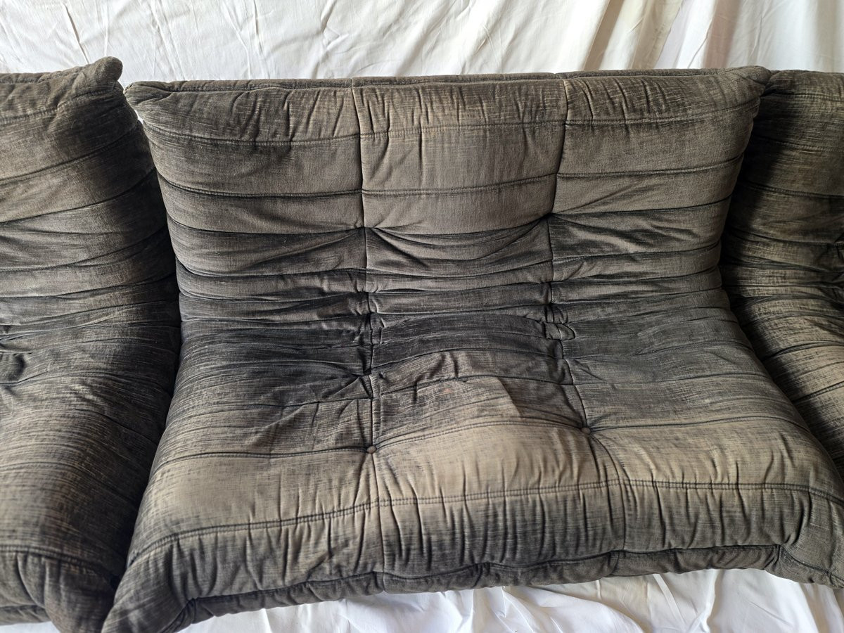 Ensemble canapé et fauteuils par Michel Ducaroy pour Ligne Roset (années 70)-photo-3