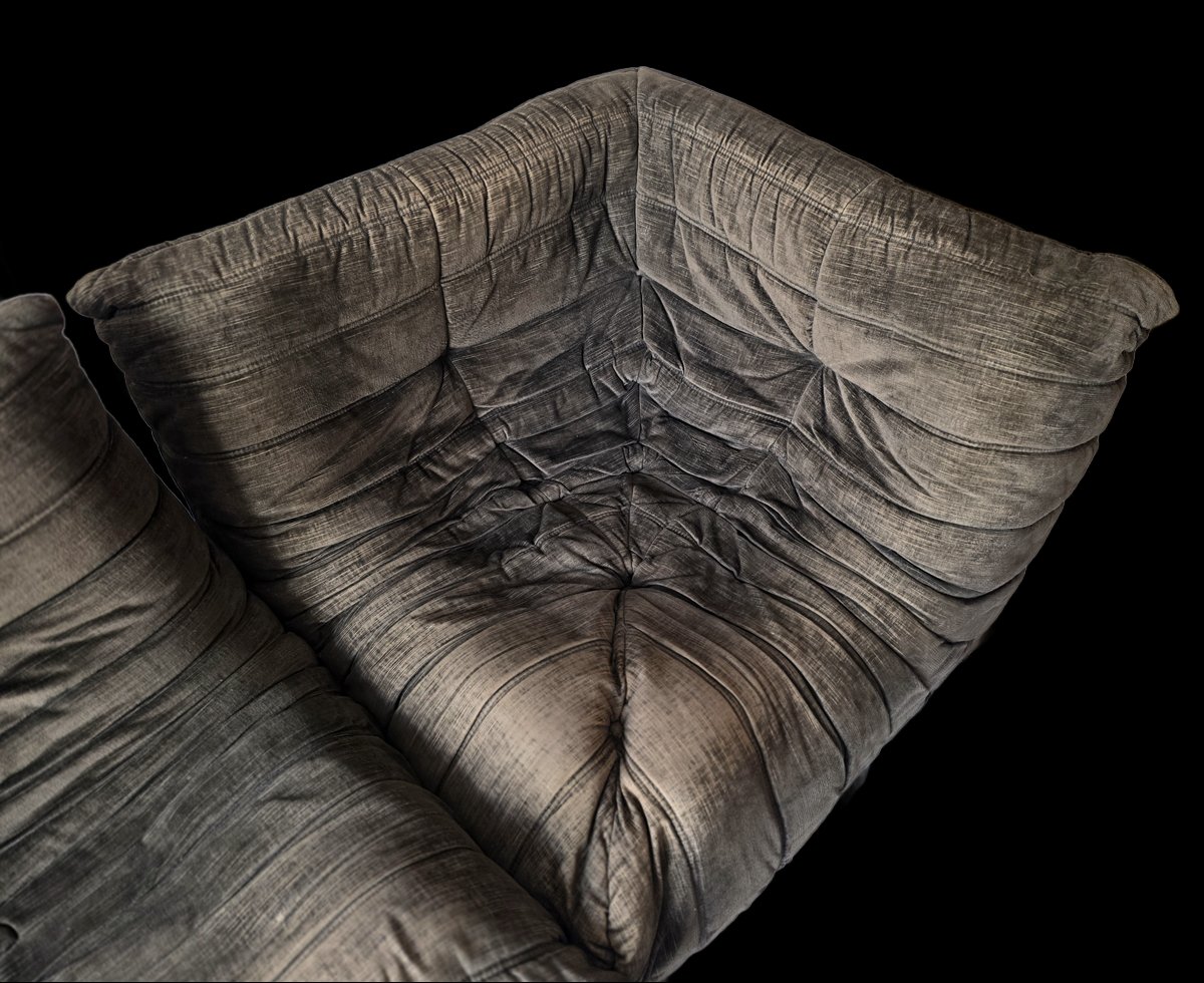 Ensemble canapé et fauteuils par Michel Ducaroy pour Ligne Roset (années 70)-photo-4