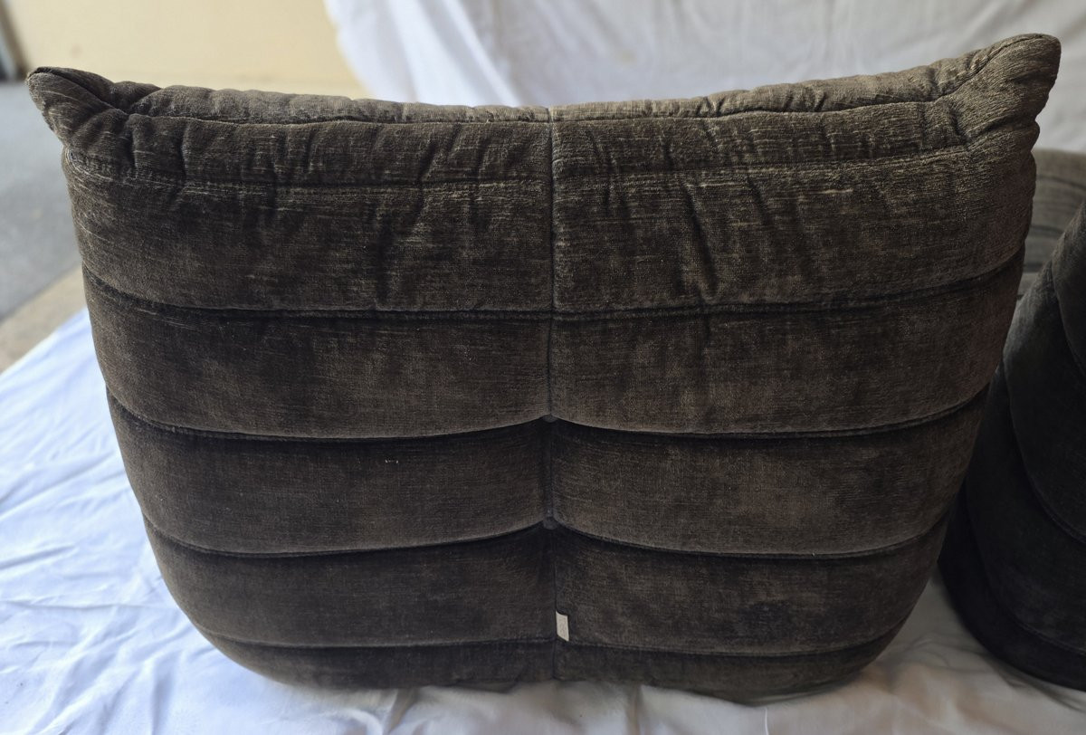 Ensemble canapé et fauteuils par Michel Ducaroy pour Ligne Roset (années 70)-photo-7