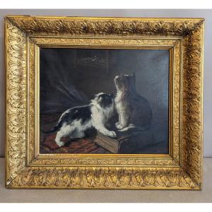 Painting Signed Noirmont Or Loirmont (?) “cats”