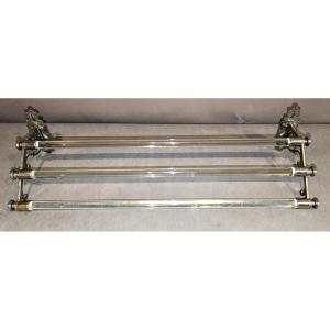 50s Glass And Chrome Towel Rack