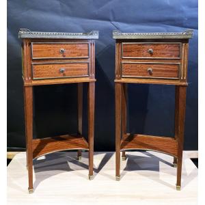 Pair Of Mahogany Bedside Tables In The Directoire/louis XVI Transition Style