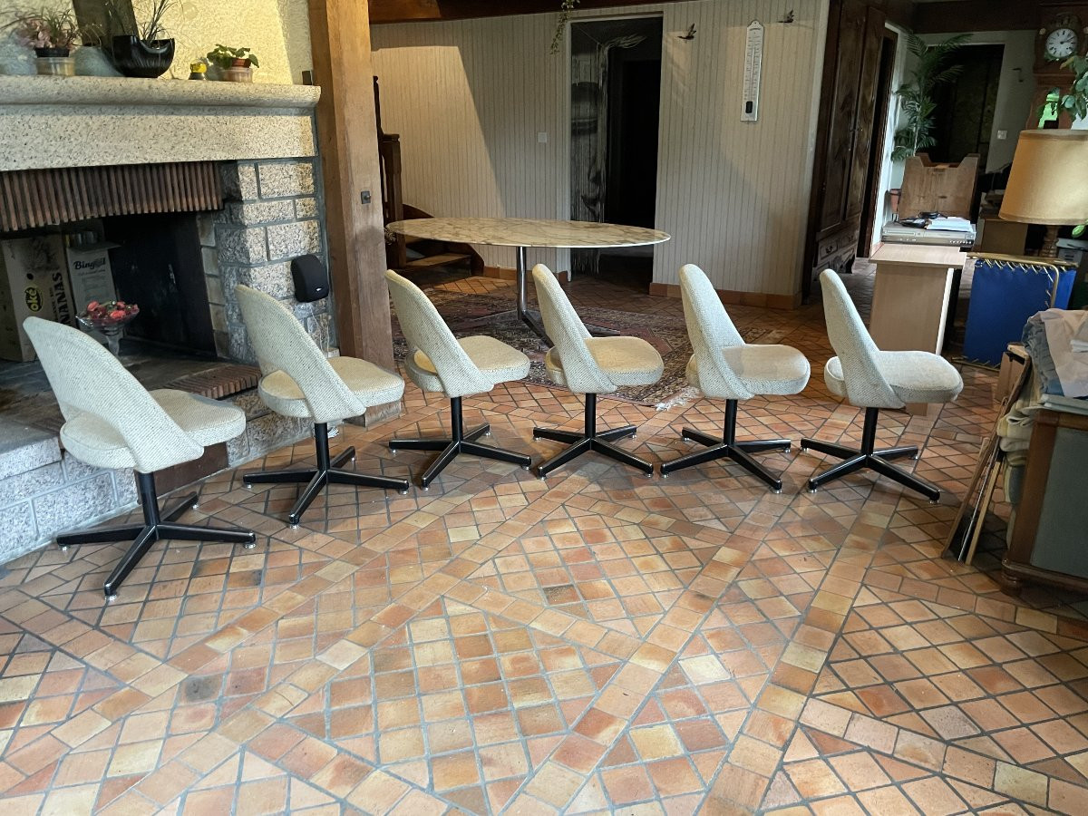 6 Eero Saarinen Chairs For Knoll 1970s-photo-7