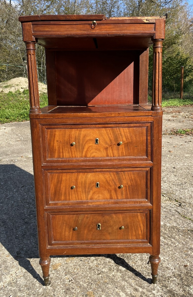 19th Century Barber Shop Or Console In Fair Condition Walnut And Other Woods -photo-2
