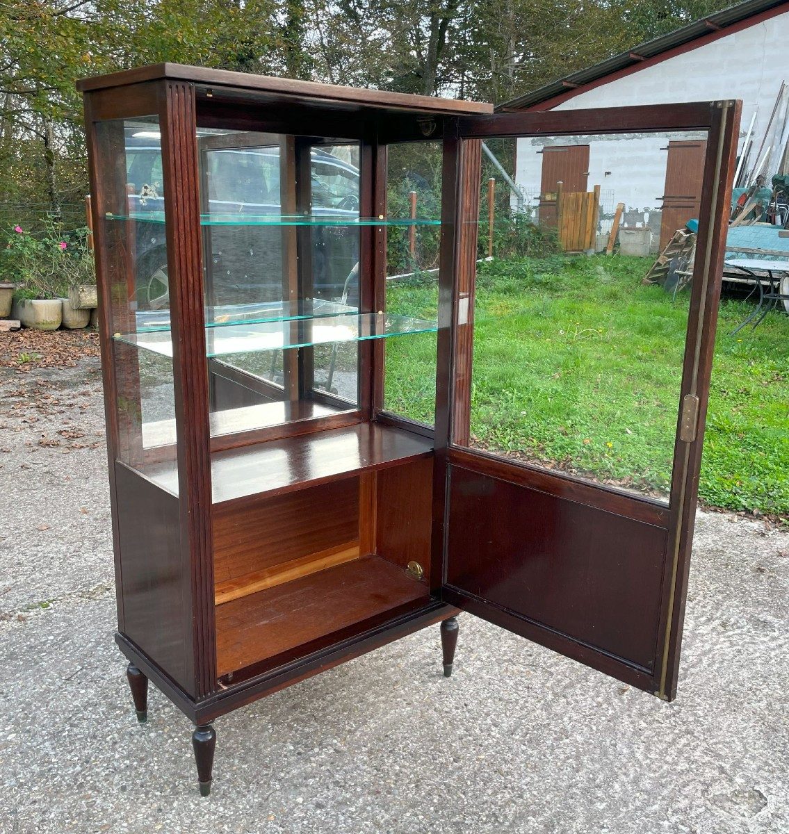 Petite Vitrine Argentier En Bois Et Verre Avec Tout Ses Rayons-photo-4