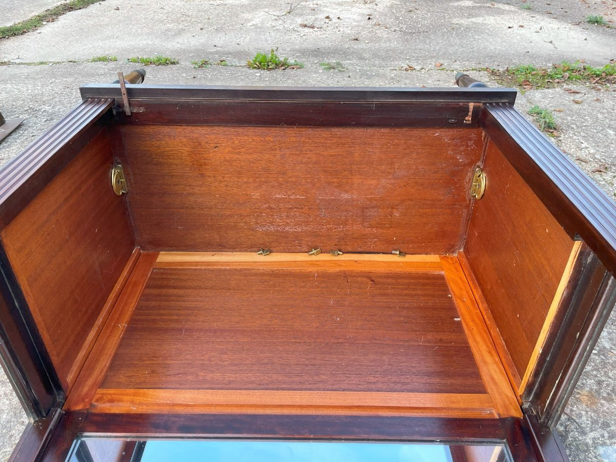 Petite Vitrine Argentier En Bois Et Verre Avec Tout Ses Rayons-photo-4