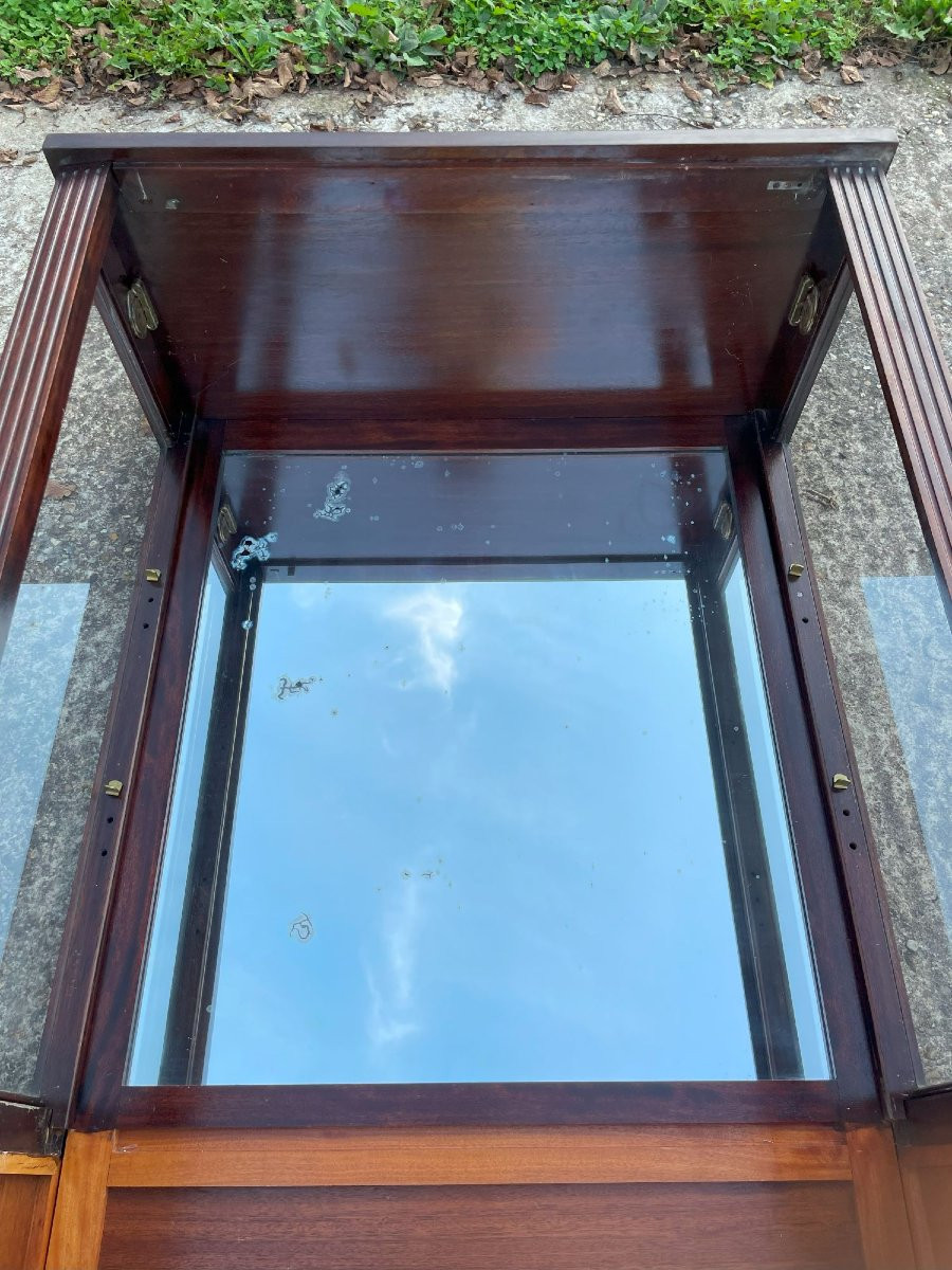 Petite Vitrine Argentier En Bois Et Verre Avec Tout Ses Rayons-photo-5