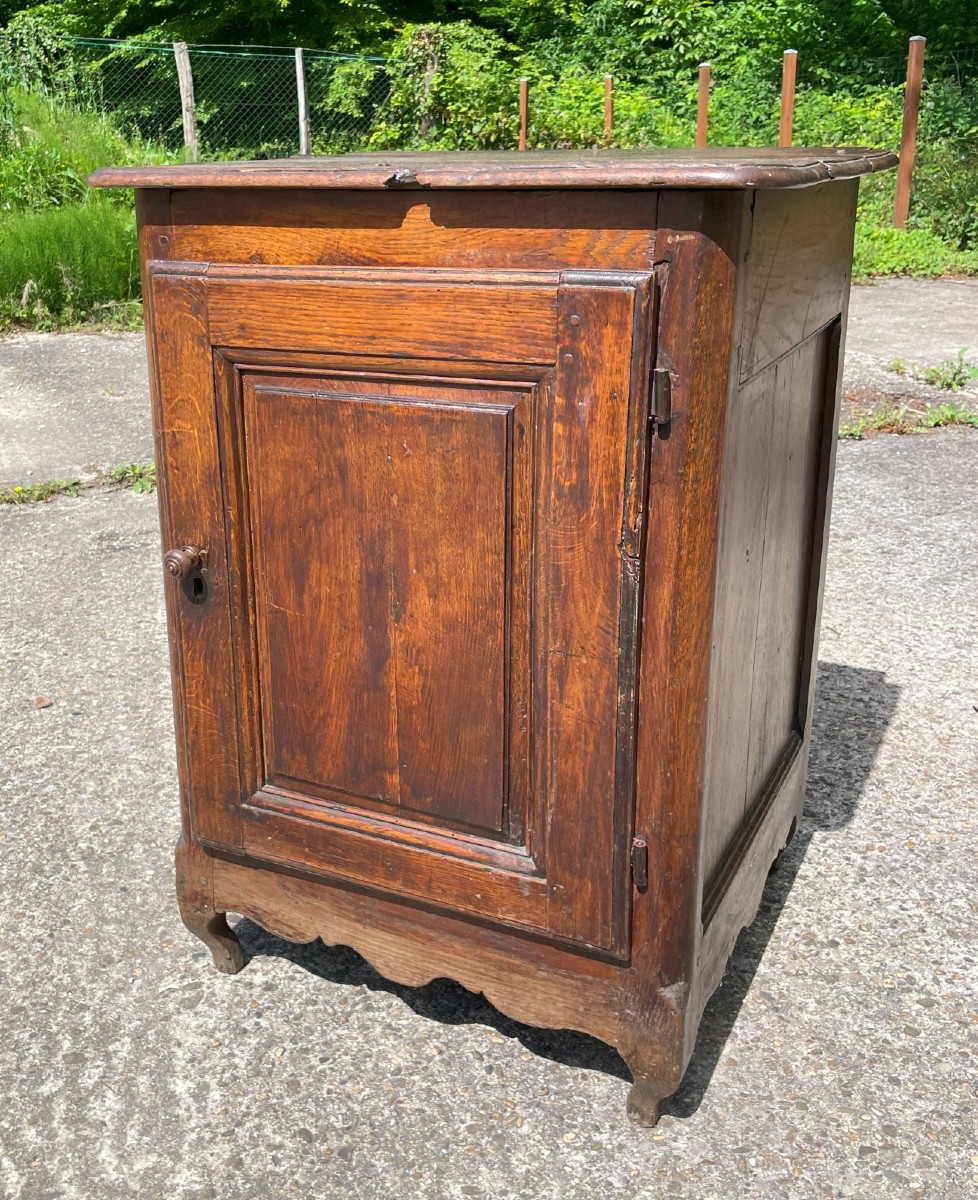 18th Century Jam Cabinet Or Small 1-door Sideboard In Solid Wood