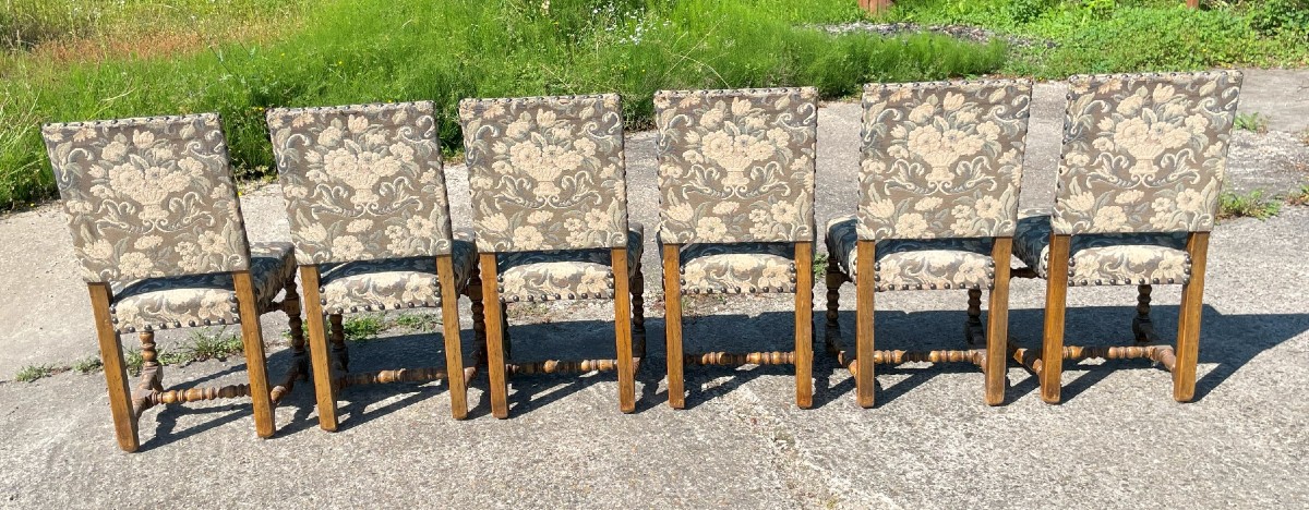6 Chaises style Louis XIII -photo-5