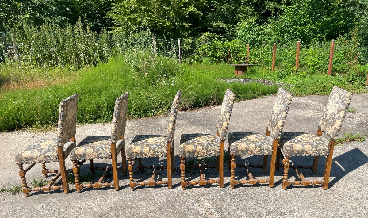 6 Chaises style Louis XIII -photo-6