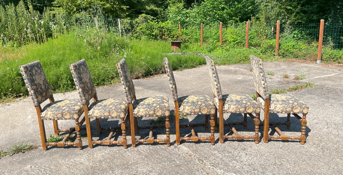 6 Chaises style Louis XIII -photo-7