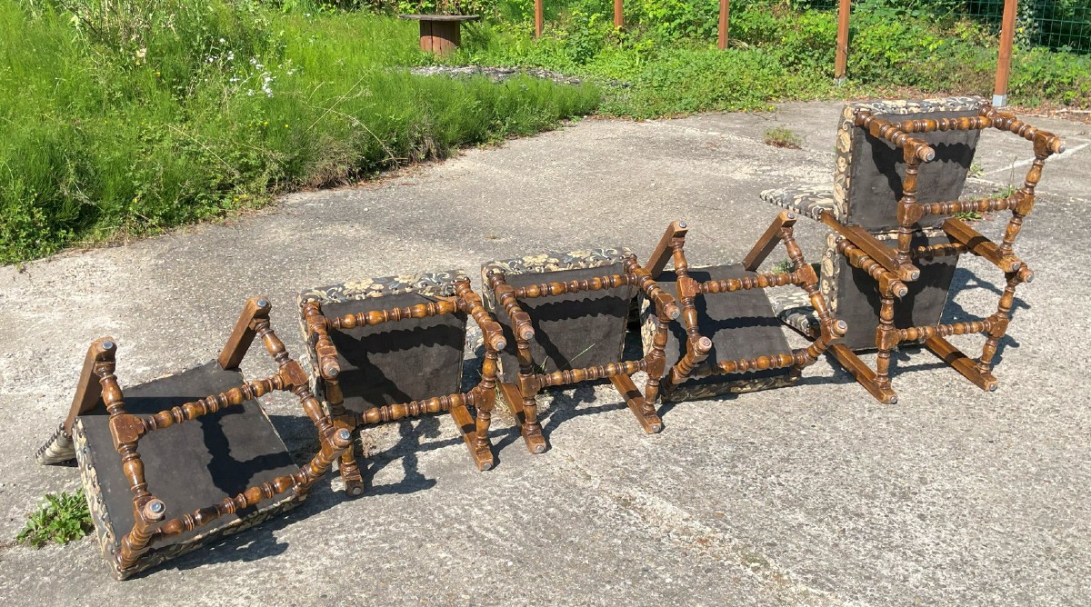6 Chaises style Louis XIII -photo-8