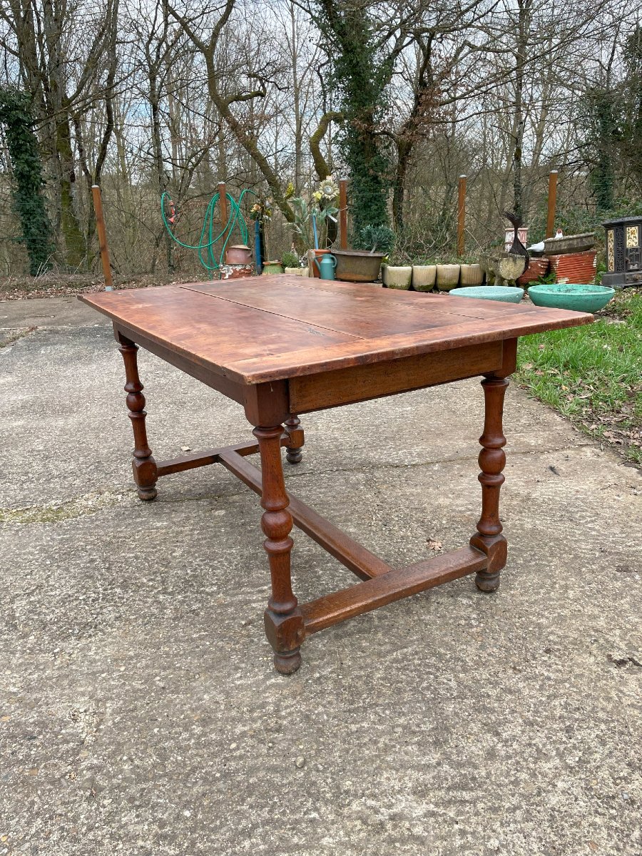 Old Louis XIII - Louis XIV Burgundy Table In Good Condition-photo-6
