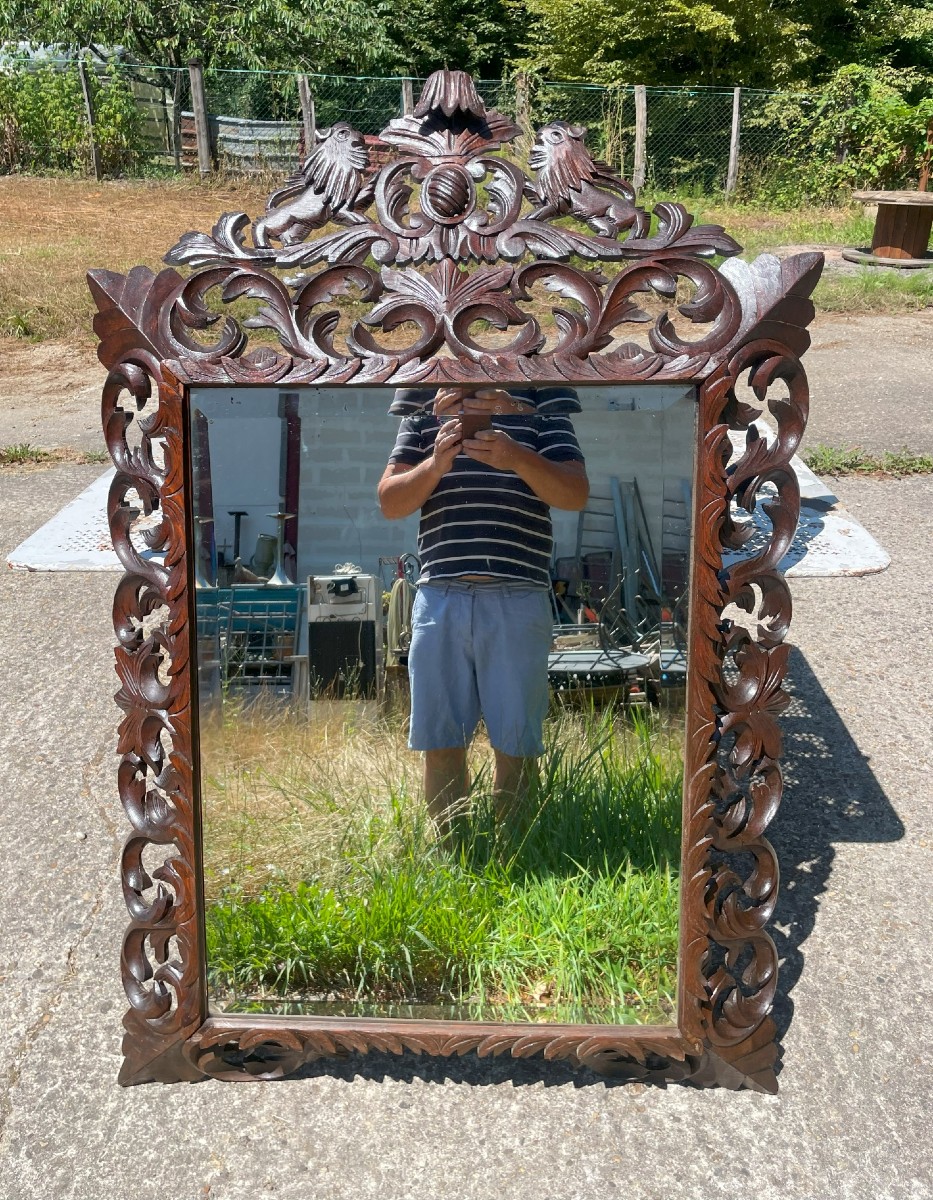 Carved Wooden Mirror-photo-2