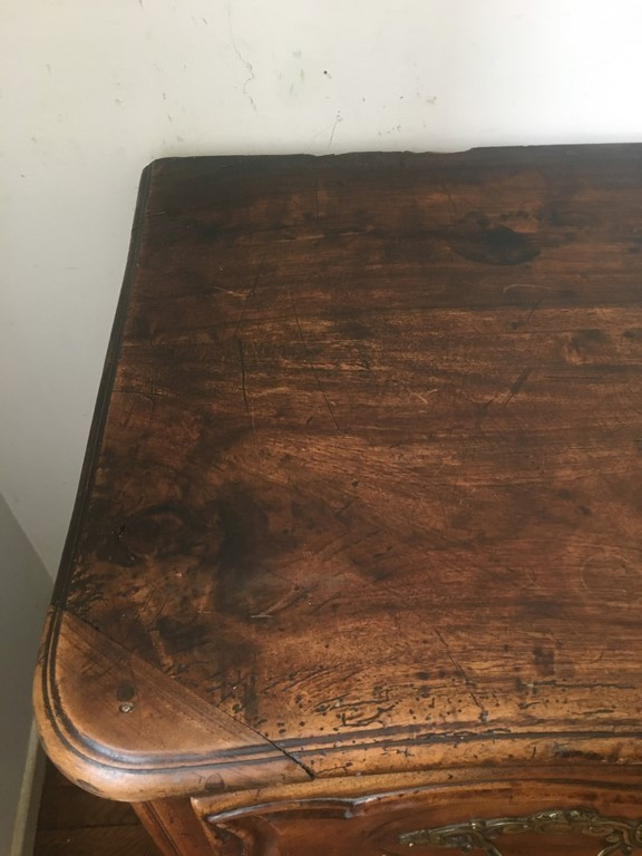 COMMODE Lyonnaise d'époque Louis XV du 18ème siècle en noyer massif-photo-7