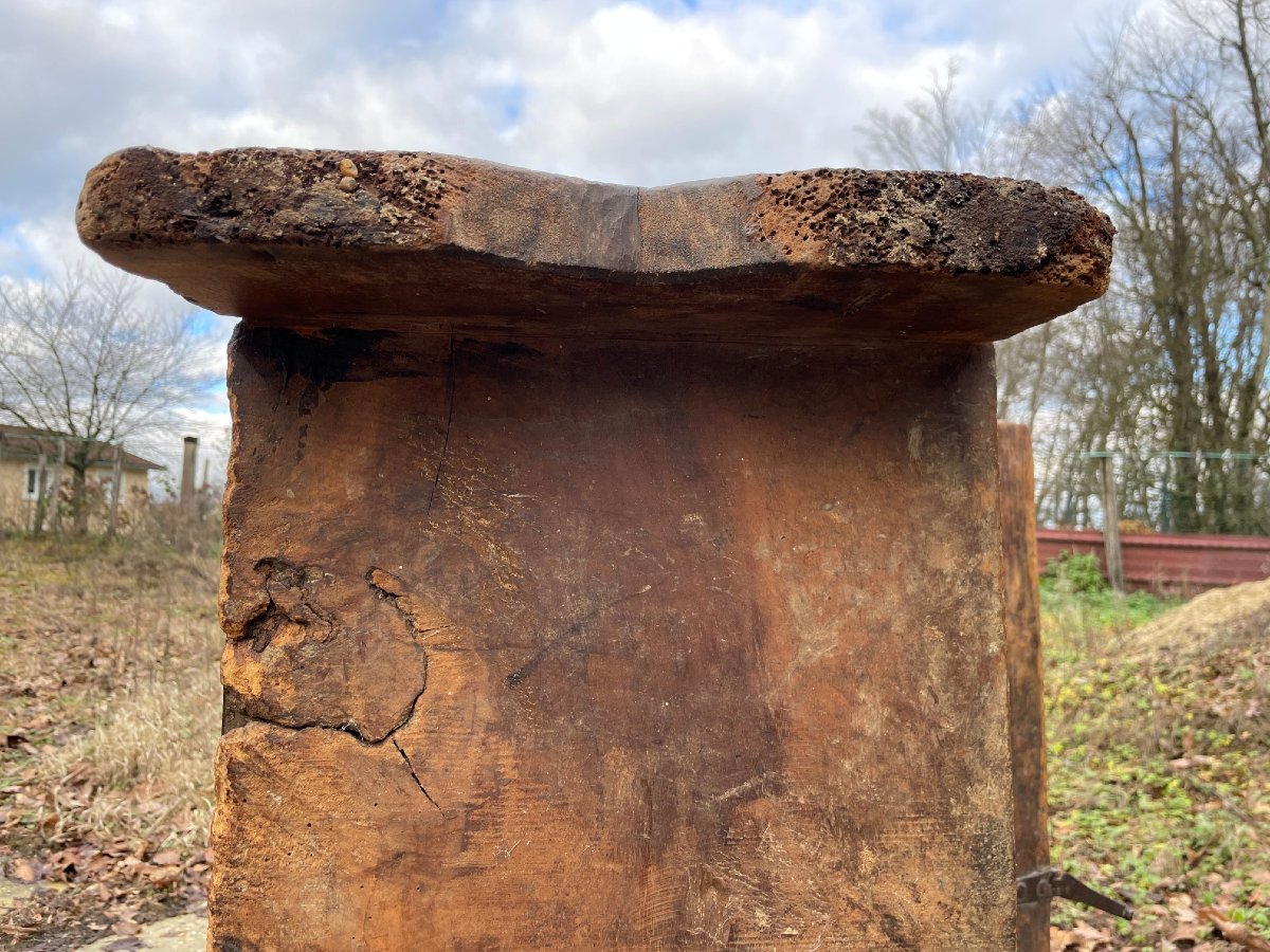 Petit Coffre du 18ème siècle Louis XIII en bois de noyer-photo-6