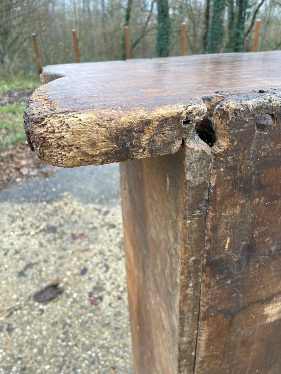 Petit Coffre du 18ème siècle Louis XIII en bois de noyer-photo-7
