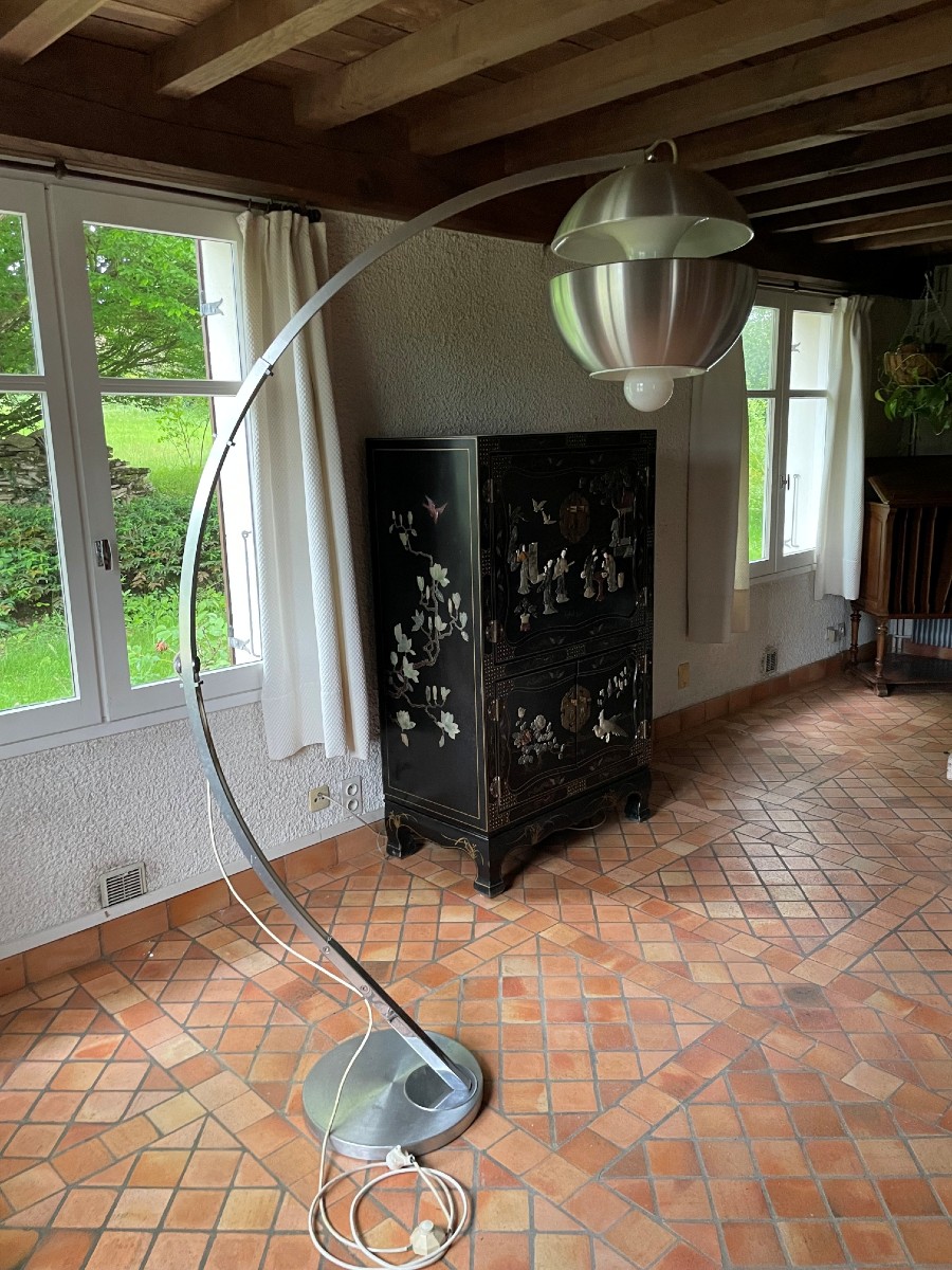 1970s Floor Lamp - Marble And Metal 