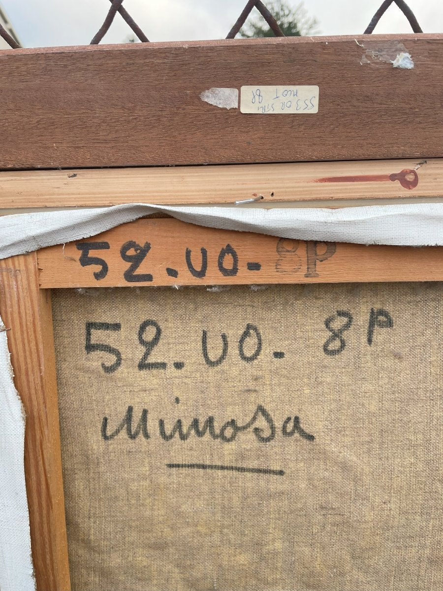 Huile sur toile de André Roubaud 1929-2020 signée " Mimosa " 1952-photo-5