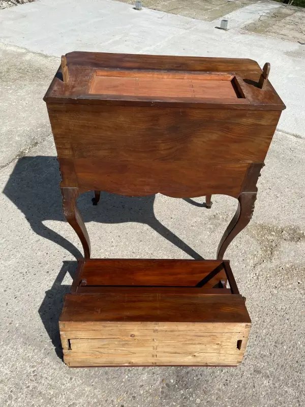 Louis XV Style Desk With Green Leather And Drawers From The 19th Century-photo-5