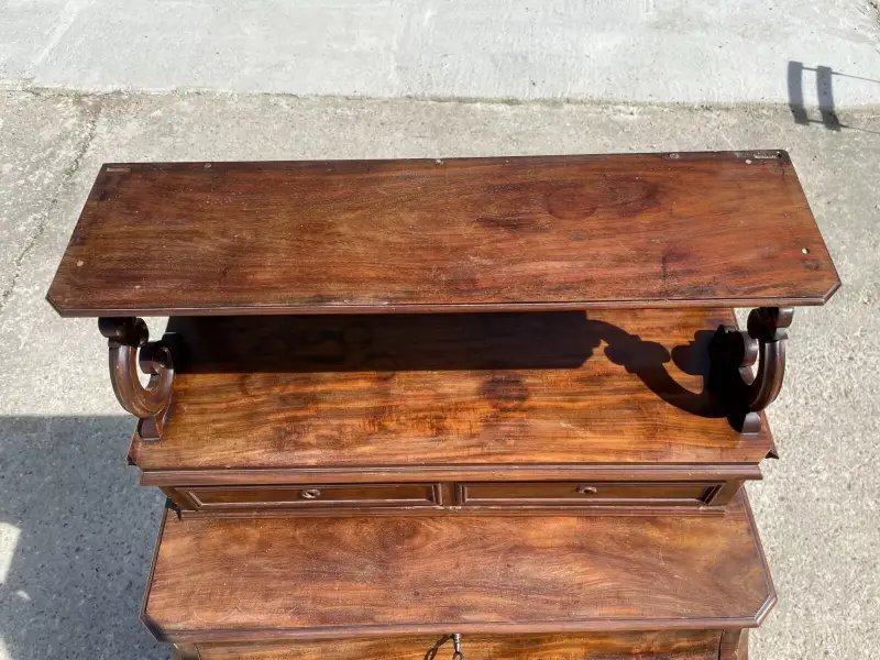 Louis XV Style Desk With Green Leather And Drawers From The 19th Century-photo-7