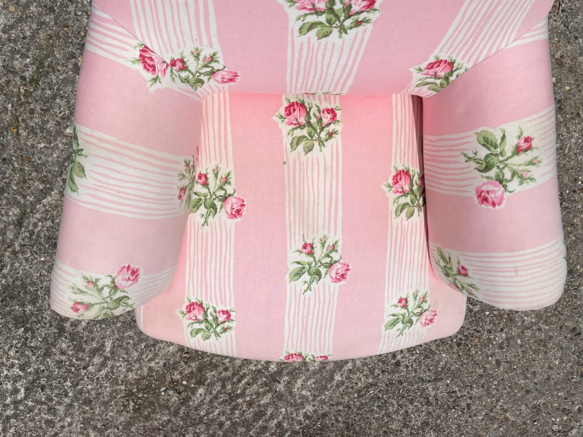 Napoleon III Pink Armchair In Very Good Condition, Very Well Made And Very Comfortable-photo-4