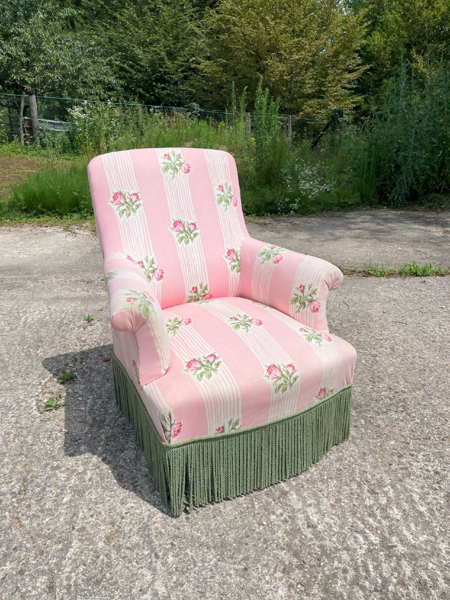 Napoleon III Pink Armchair In Very Good Condition, Very Well Made And Very Comfortable-photo-1