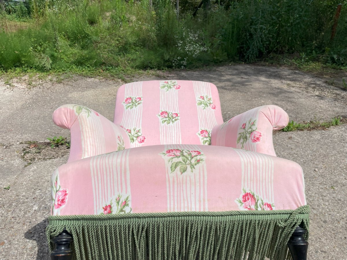 Napoleon III Pink Armchair In Very Good Condition, Very Well Made And Very Comfortable-photo-5