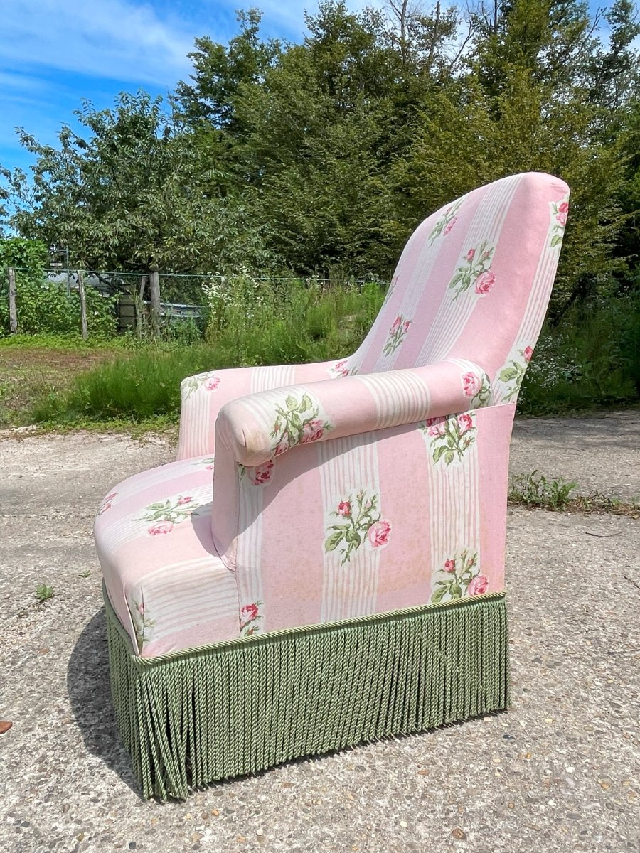 Napoleon III Pink Armchair In Very Good Condition, Very Well Made And Very Comfortable-photo-6