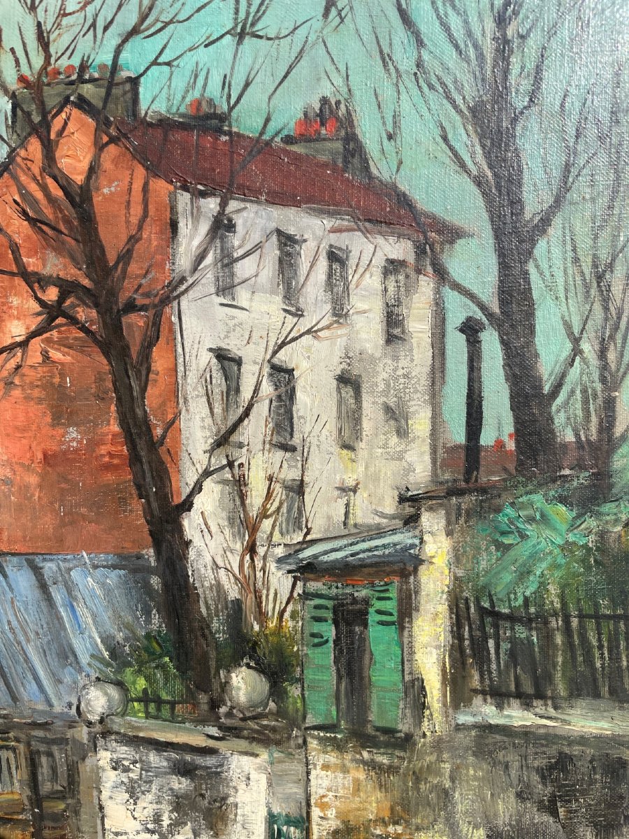 Painting Of Montmartre Rue Ravignan By Marcel Masson 1911-1988-photo-4