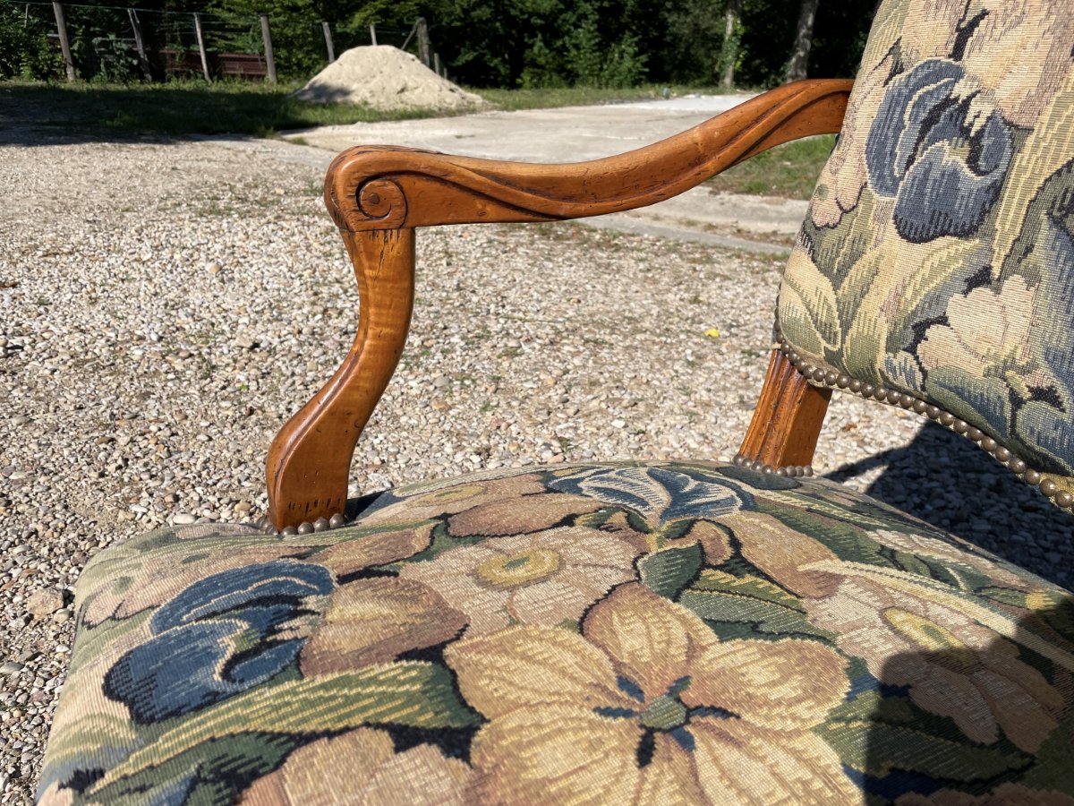 Fauteuil en noyer en Bon état -photo-4