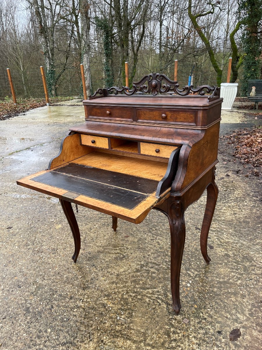 Bureau Napoléon III avec cuir et tiroirs du 19ème siècle-photo-3