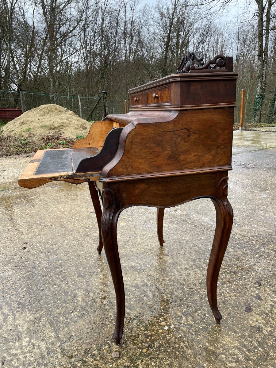 Bureau Napoléon III avec cuir et tiroirs du 19ème siècle-photo-5