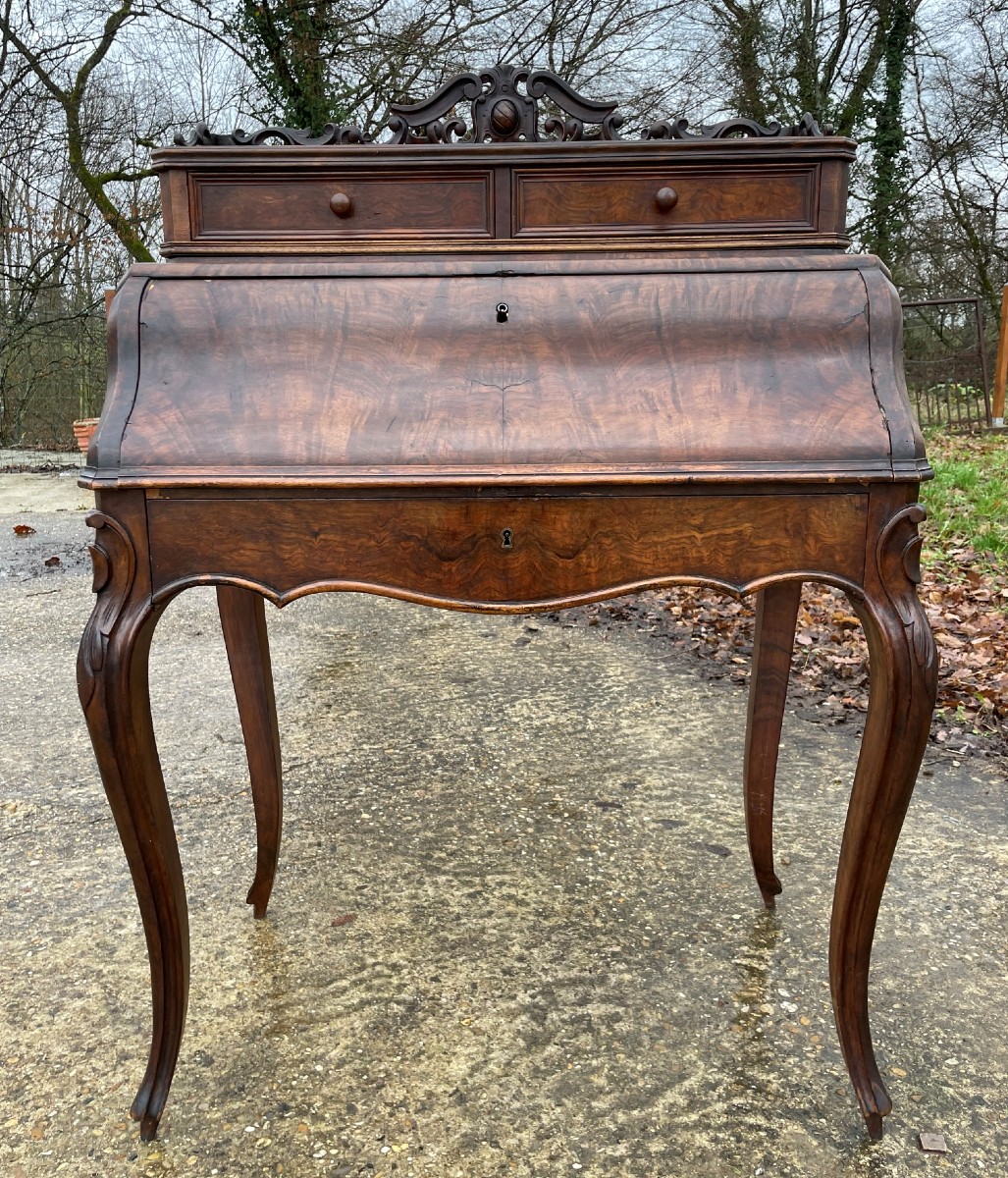 Bureau Napoléon III avec cuir et tiroirs du 19ème siècle