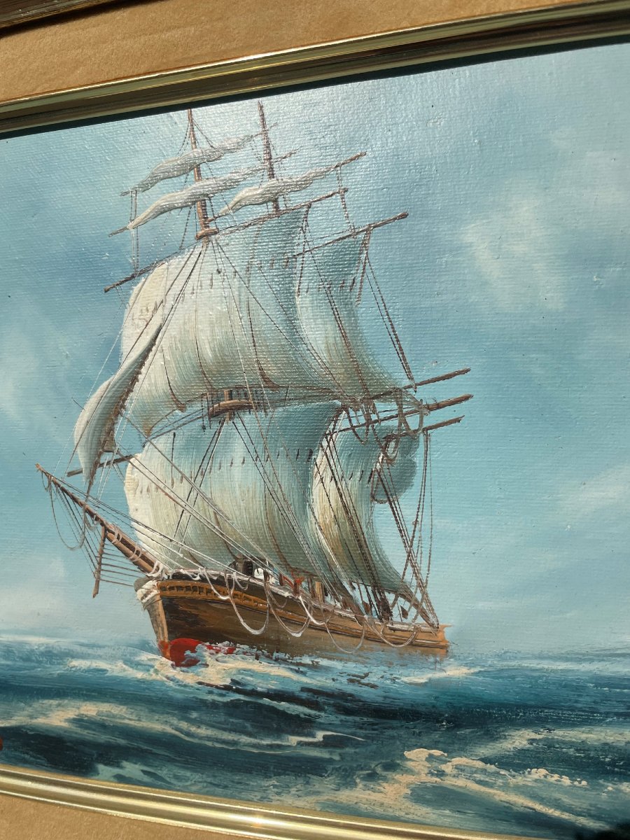 Oil On Canvas Painting Of The Tall Ship By Rupert Hydam -photo-2