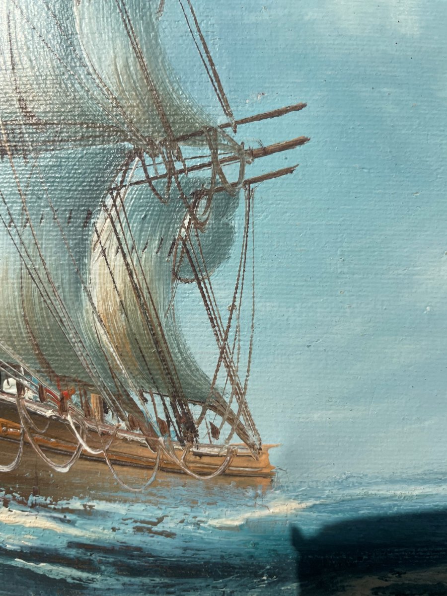 Oil On Canvas Painting Of The Tall Ship By Rupert Hydam -photo-3