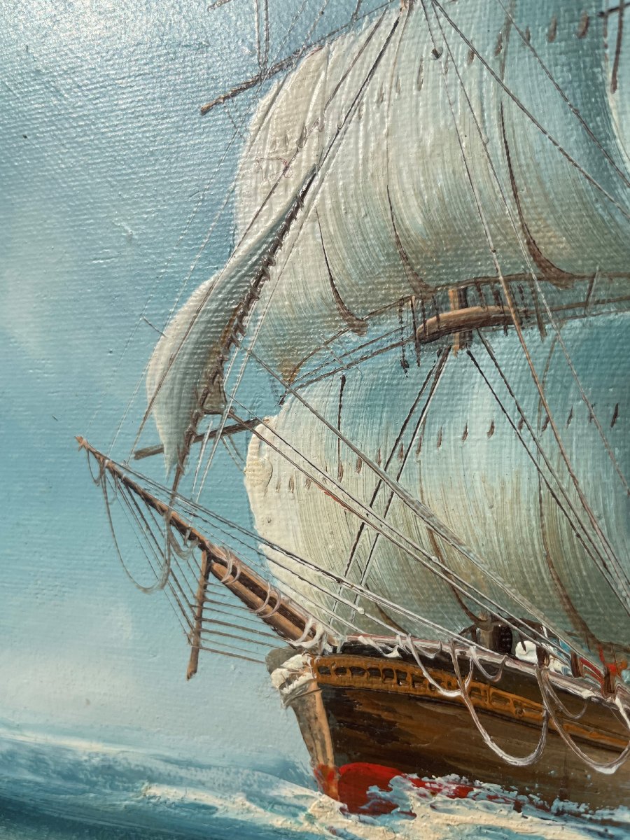 Oil On Canvas Painting Of The Tall Ship By Rupert Hydam -photo-4