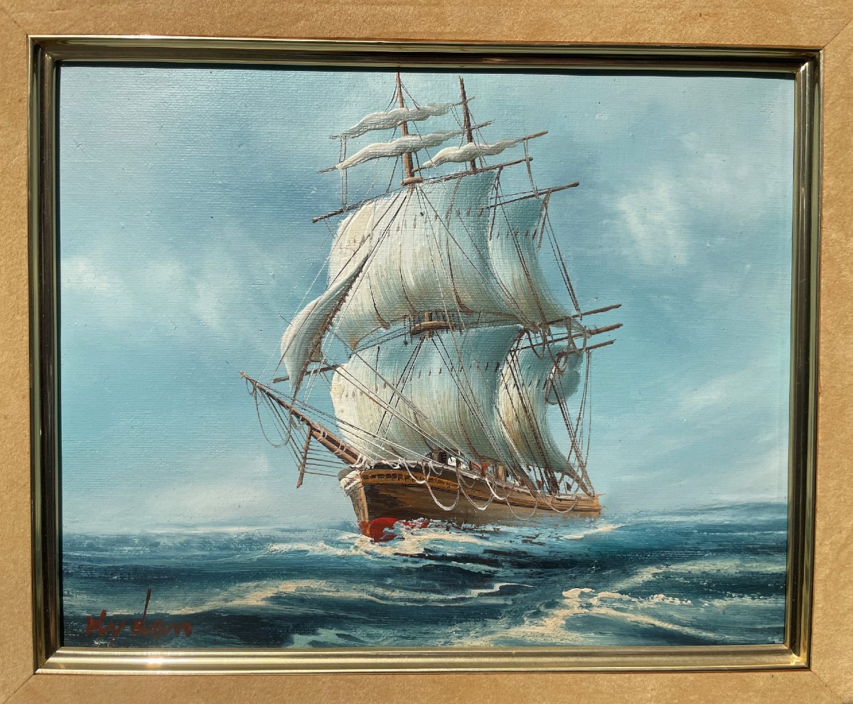 Oil On Canvas Painting Of The Tall Ship By Rupert Hydam 