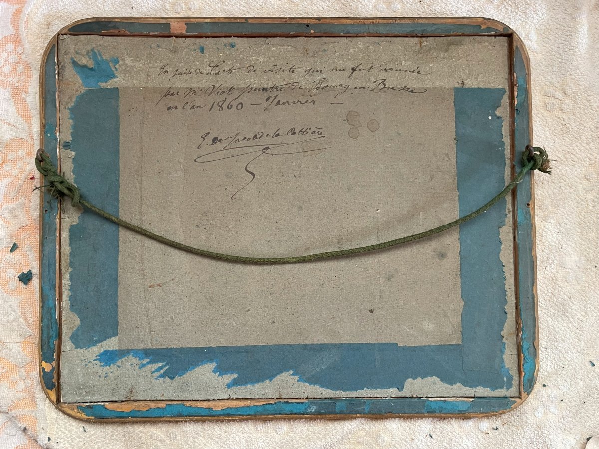 Antoine Antony Viot (1817-1866) - Gouache Sur Papier " Paysage de montagne " -photo-5
