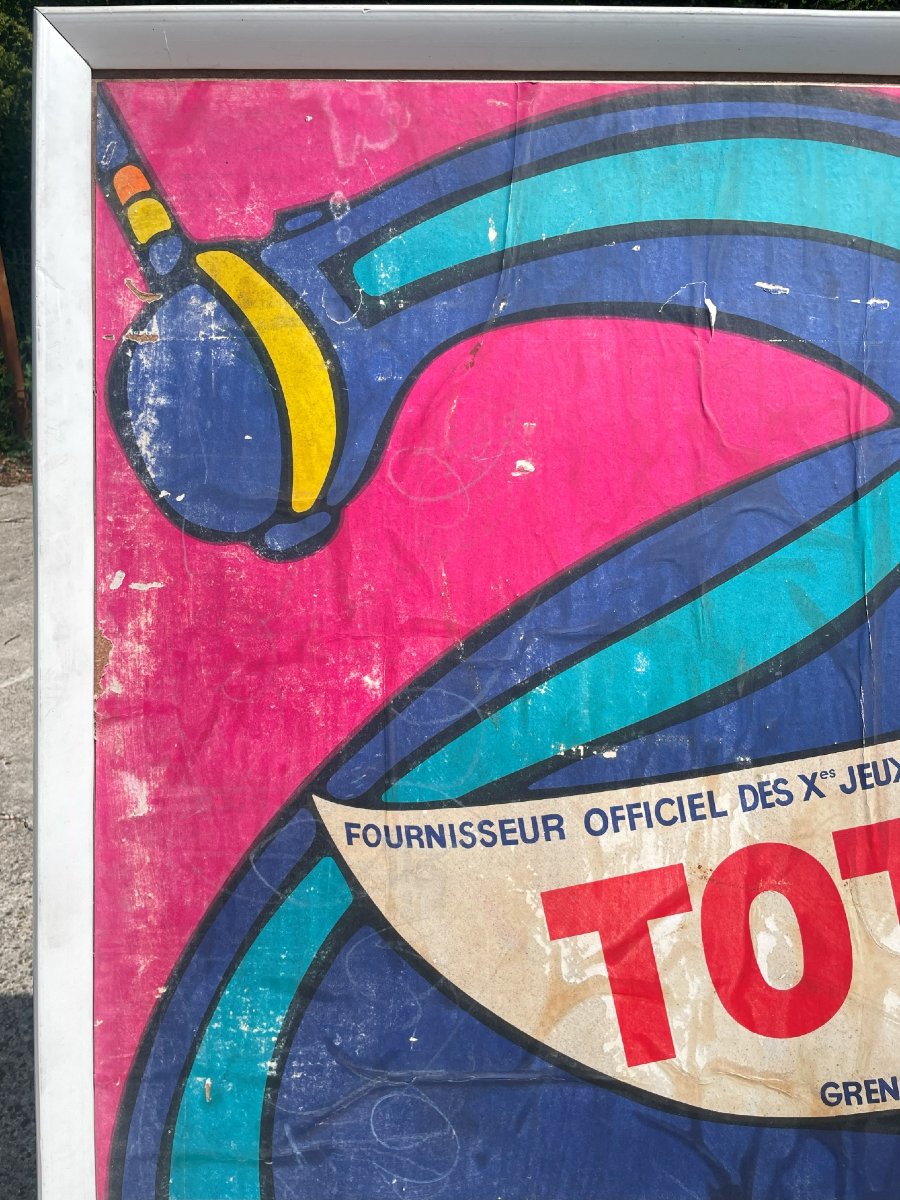 1968 Poster In The Olympic Wind Grenoble Total Official Supplier Of The 10th Games -photo-2
