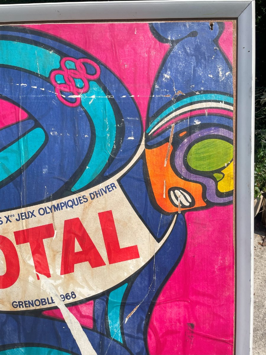 1968 Poster In The Olympic Wind Grenoble Total Official Supplier Of The 10th Games -photo-3