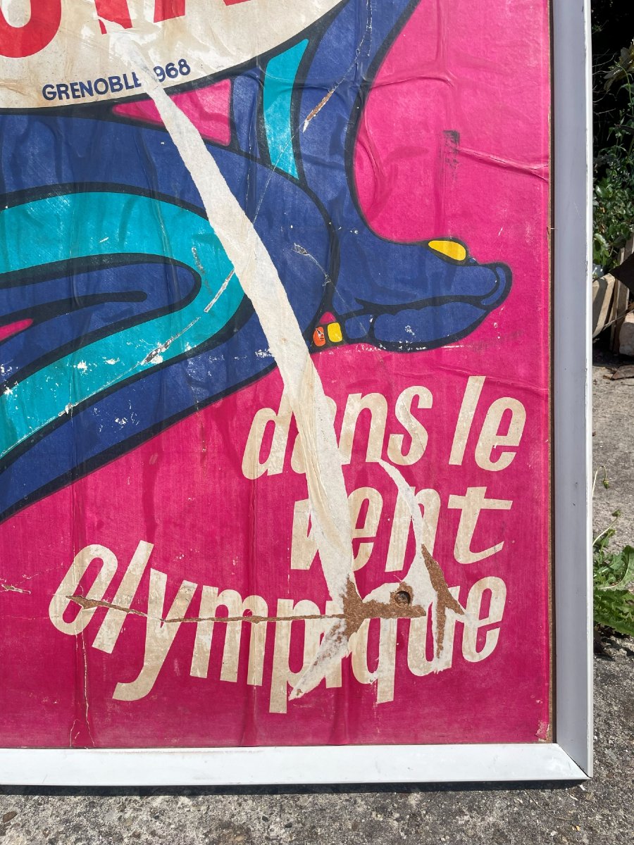 1968 Poster In The Olympic Wind Grenoble Total Official Supplier Of The 10th Games -photo-4