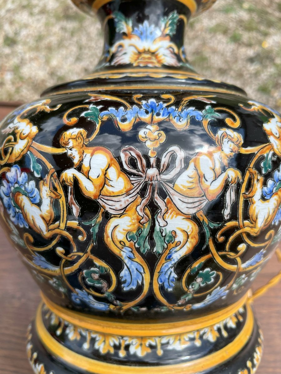 Earthenware And Bronze Lamp From Gien-photo-8