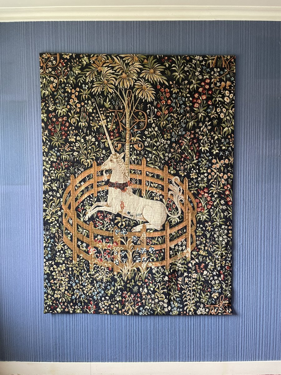 Tapisserie 171x126cm AUBUSSON 1994 " La Licorne Captive "-photo-5