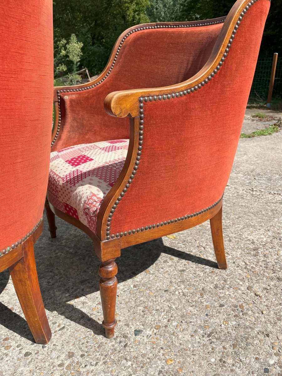 Paire de bergère 1930 style Louis XVI Art déco  -photo-3
