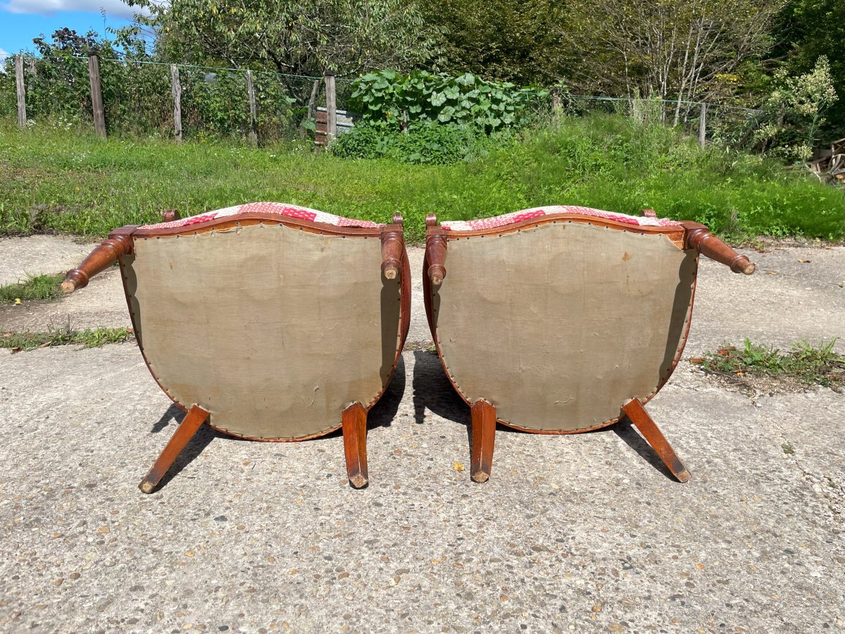 Paire de bergère 1930 style Louis XVI Art déco  -photo-4